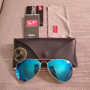 Ray-Ban Aviators Polarized Blue Flash Lens RB3025